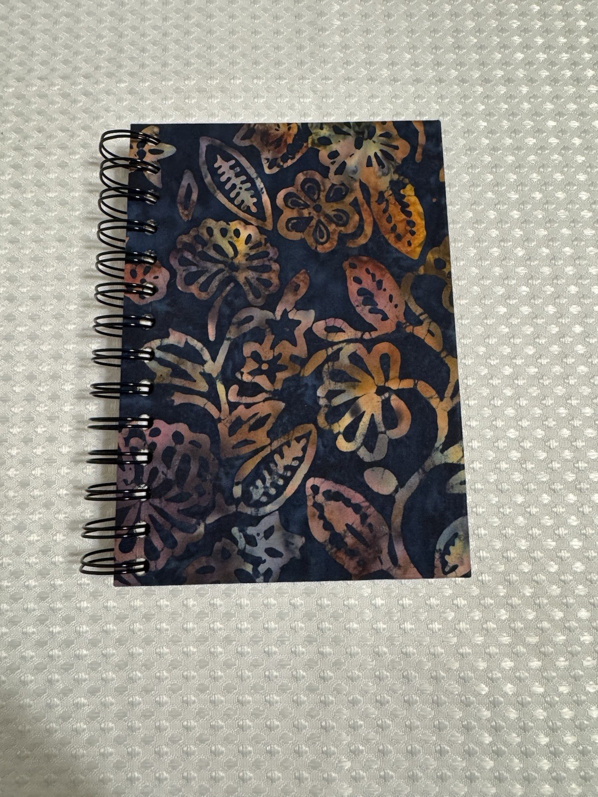 NEW Spiral Multicolor Batik Hand Dyed Bali Fabric Flower Woman Journal Dream Art
