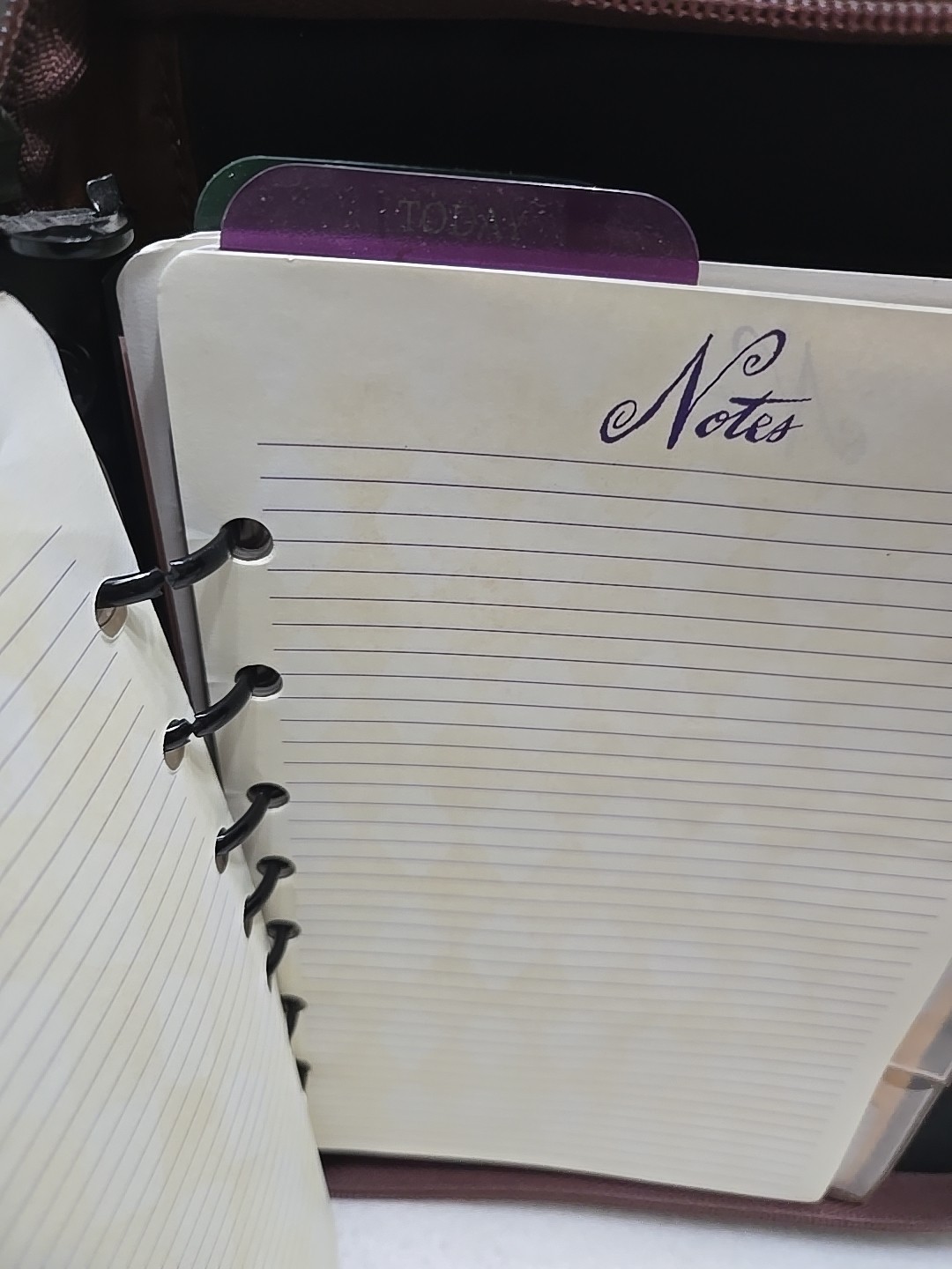 Vintage Day-Timer Tan Leather Planner 7 Ring Agenda Planner Zip Around