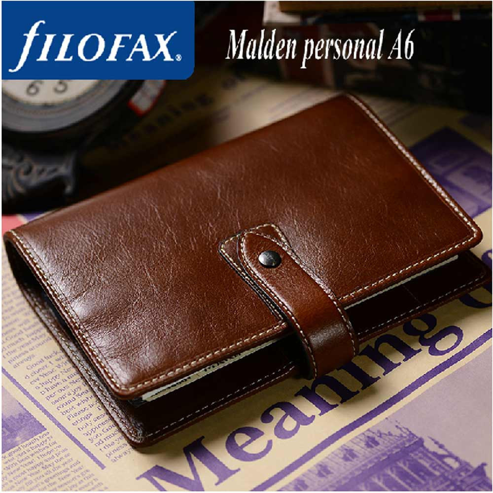 Filofax Personal Size Malden Organiser Planner Diary Book Ochre Leather 025808