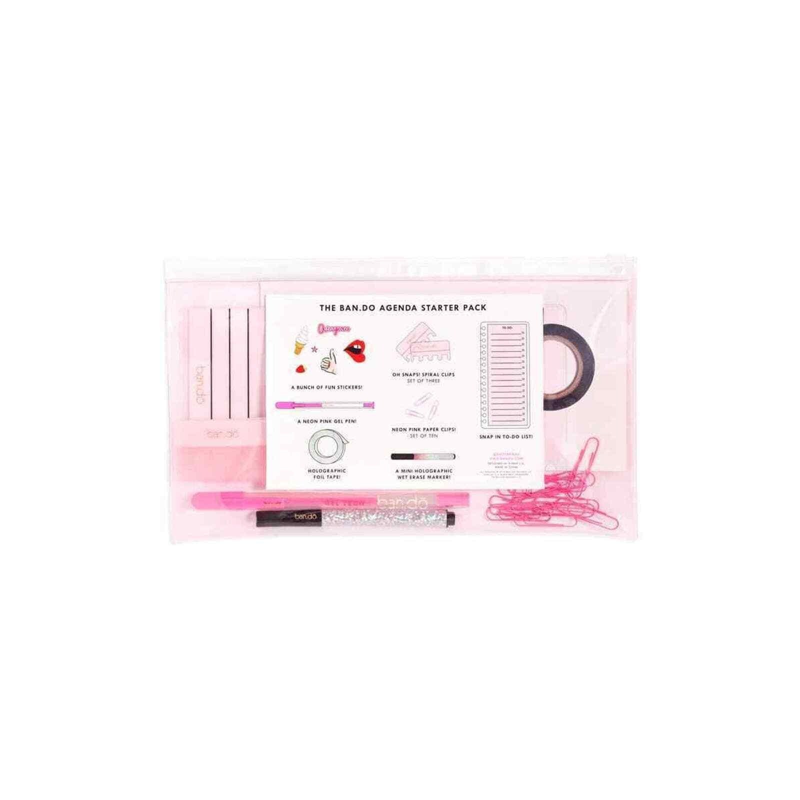 Ban.do Agenda Starter Pack Unisex OS Pink New Planner Accessories Stationery Kit