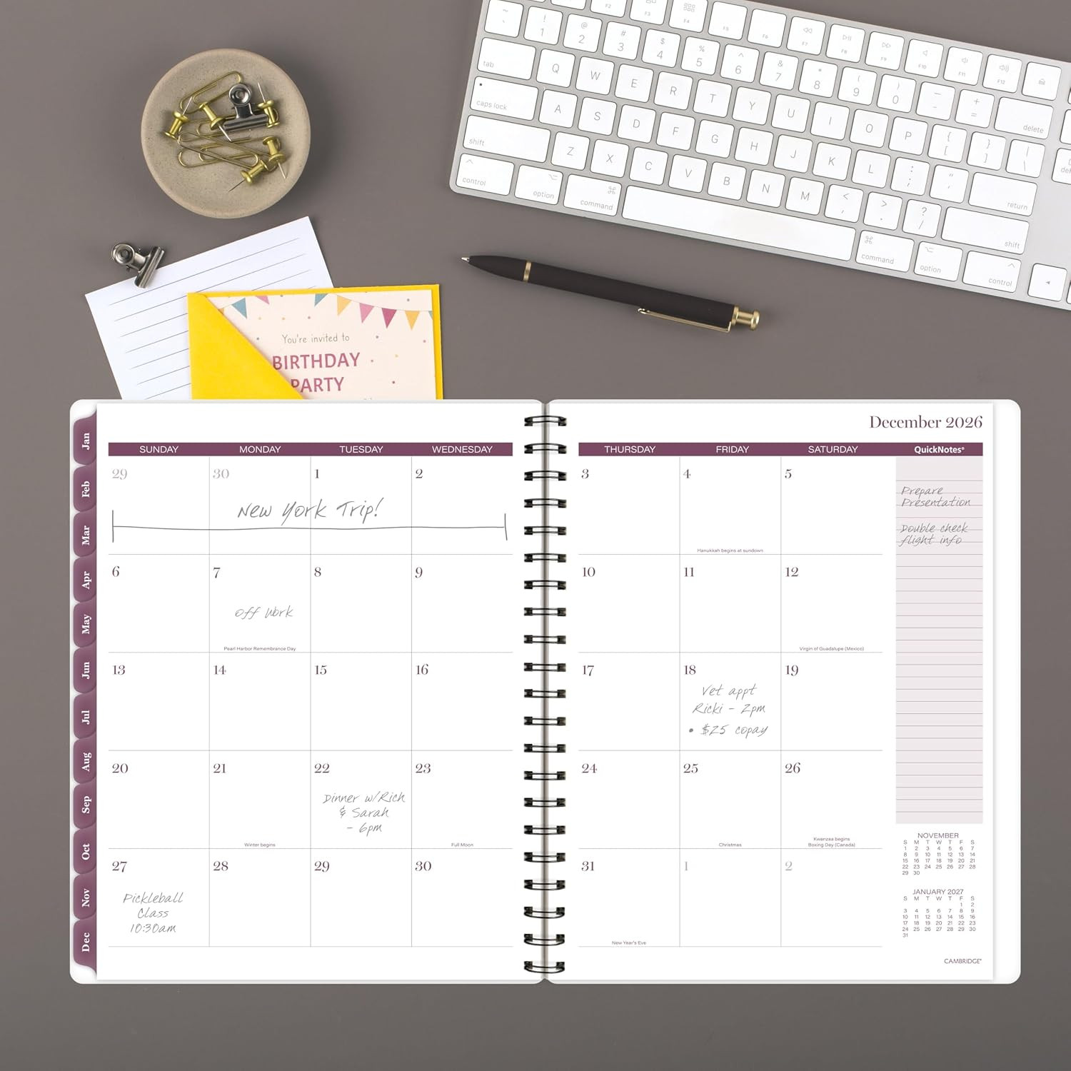 2026 Planner, Weekly & Monthly, 8-1/2″ x 11″, Large, Customizable, Facet (1755-9