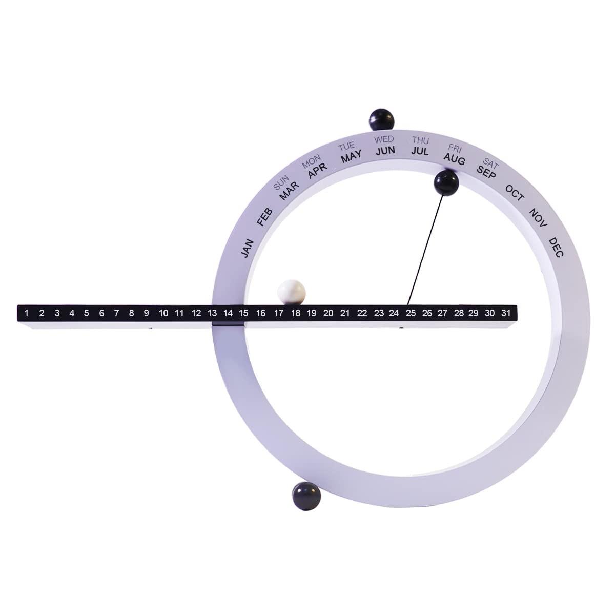 ComiHome Perpetual Calendar, Date Desk 2025 2026 Calendar,Month White，Black