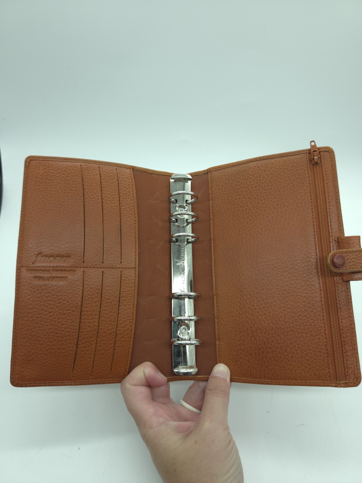 Filofax Personal Finsbury Brown Pebbled Leather Organizer Planner