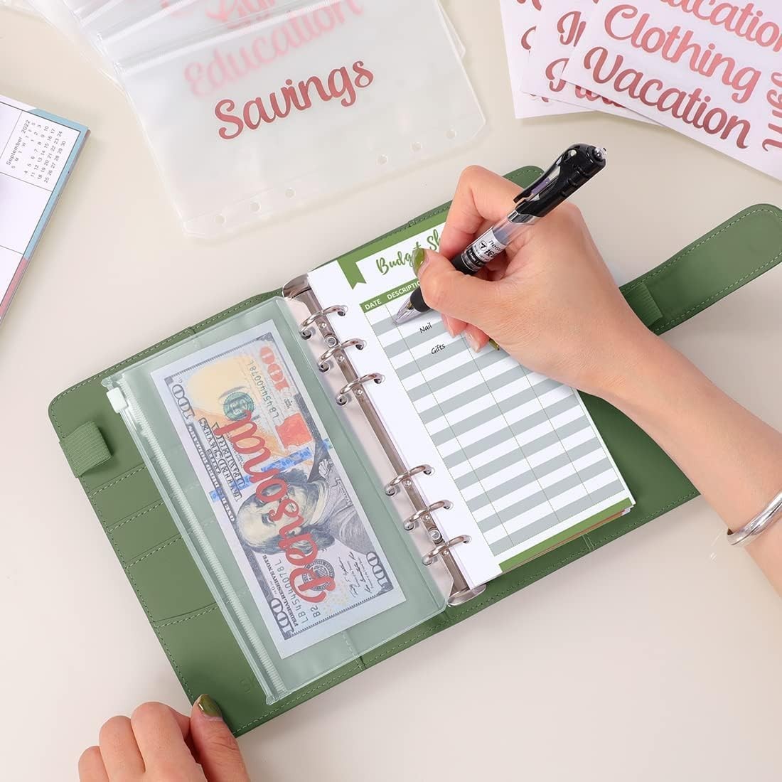 Budget Binder with 8pcs Zipper Envelopes,Money Organizer for Cash with 12pcs …
