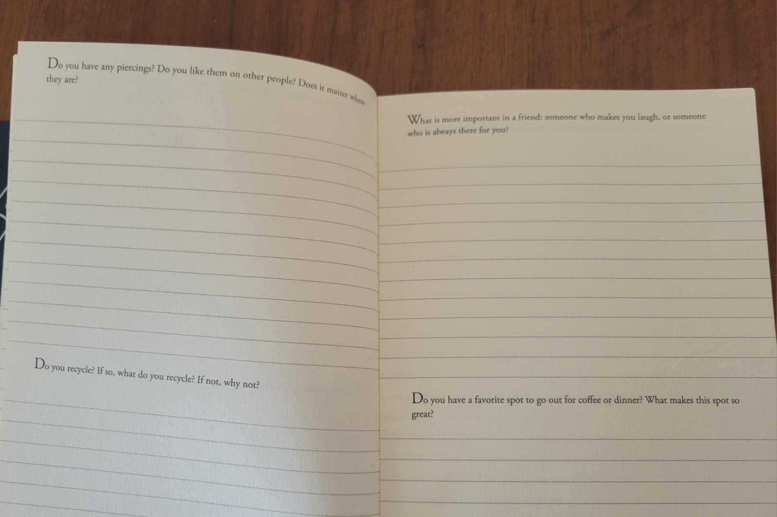 300 Writing Prompts Open Bound High Quality Paper Lined Journal 204 Pages – Used
