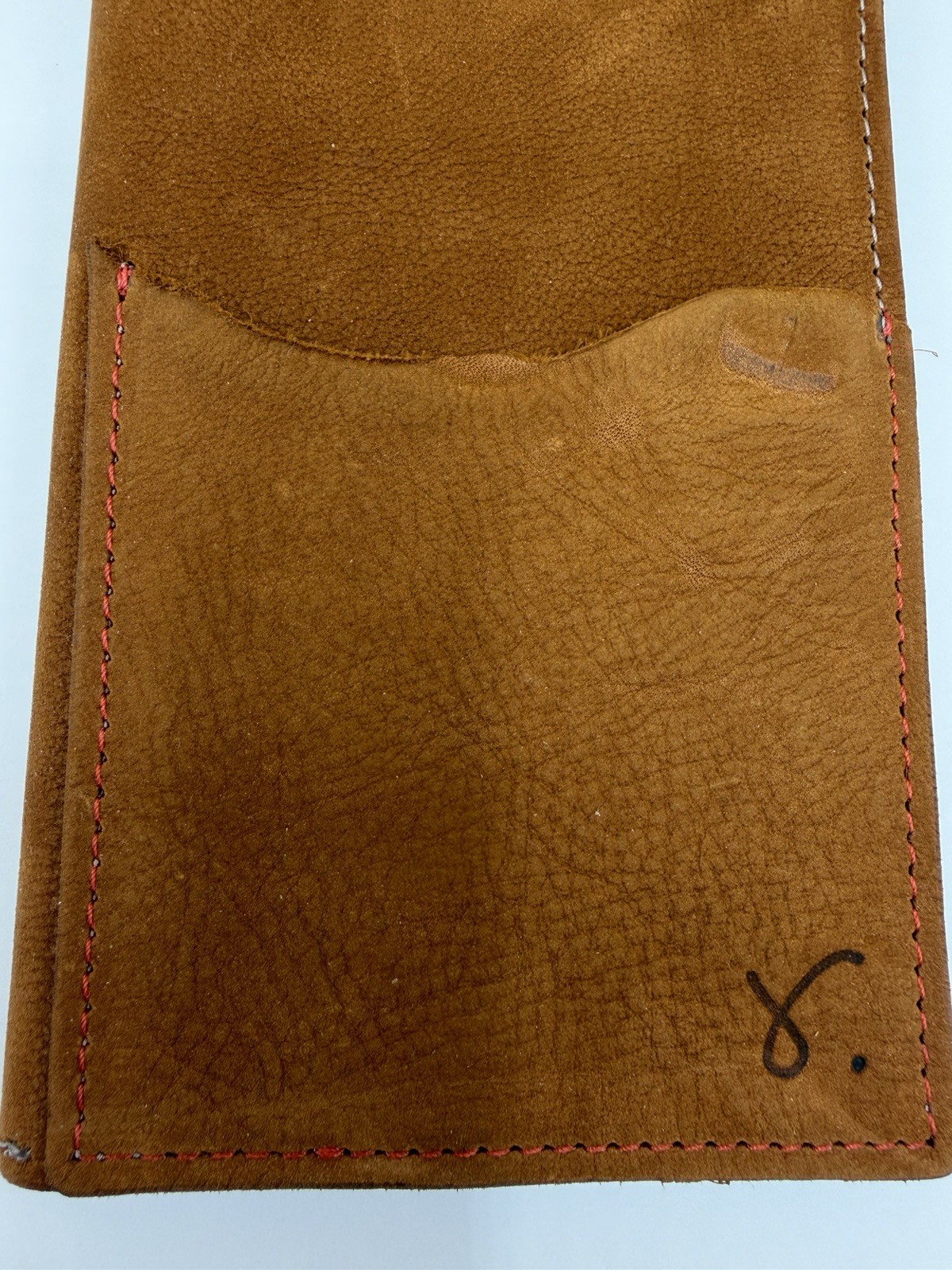 Sojourner Handmade Leather Field Notes Cover Pocket Notebook Brown Red Stitching