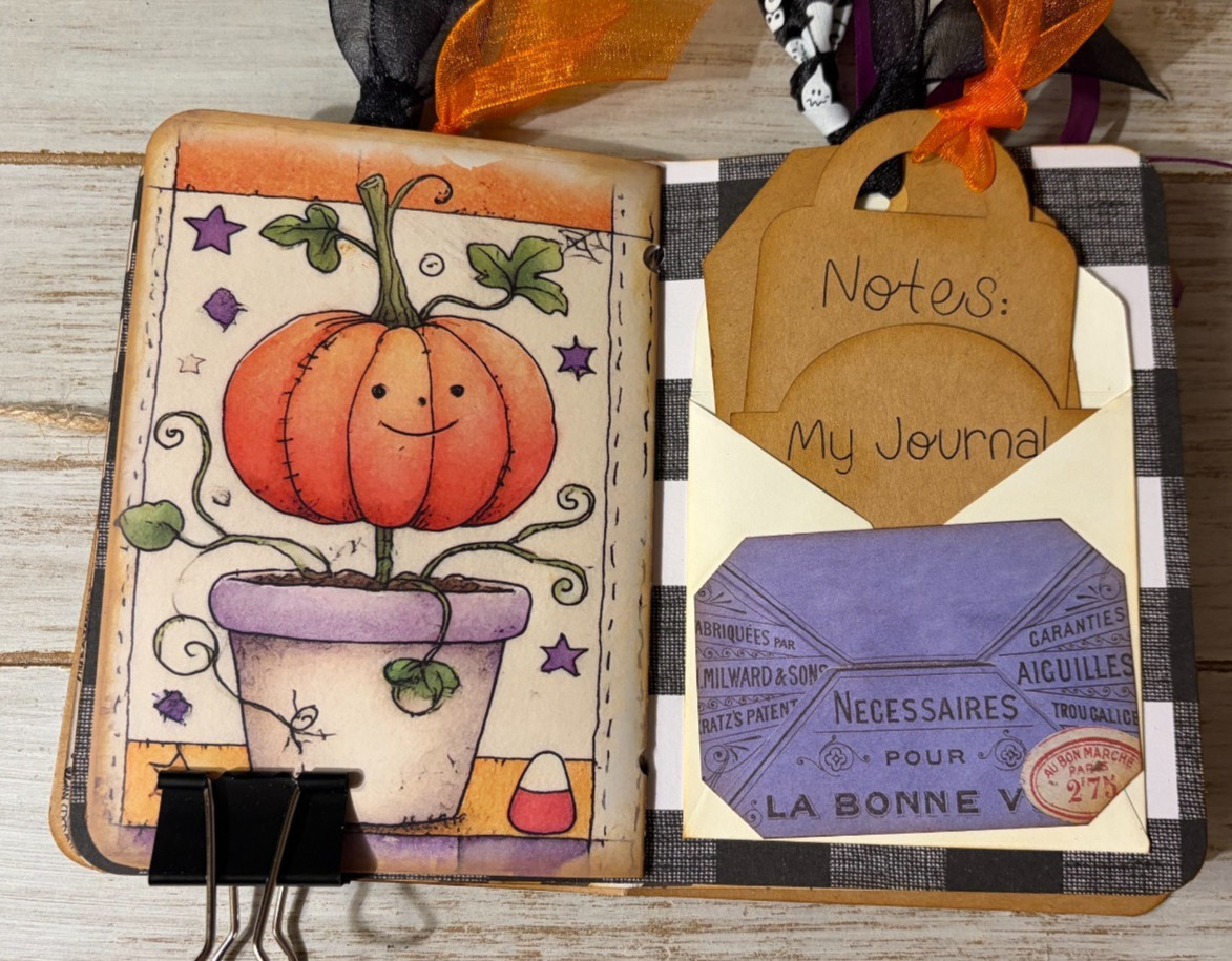 Junk Journal Handmade Booklet Book Vintage “Cute Halloween” Pockets, Ephemera