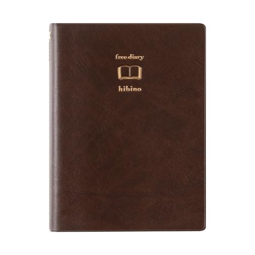 MIDORI hibino Free Diary A6 2 Pages Day 383 Days Brown 15396006 Japan New