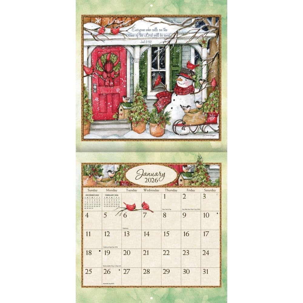 Lang, Bountiful Blessings 2026 Mini Wall Calendar, 7” X 7″W x 0.2″H, 2026