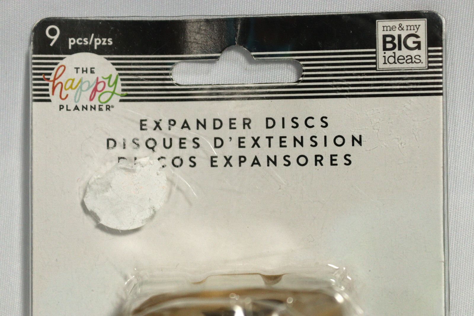 Happy Planner 9 Pcs Gold Classic Expander Plastic Discs Heart Center