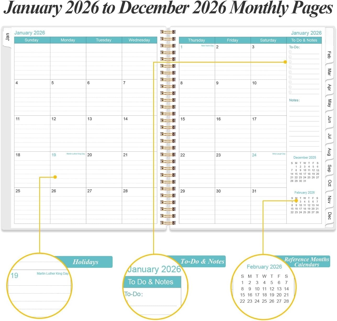 2026 Daily & Monthly Planner – One Page Per Day, Daily Planner from January 2…