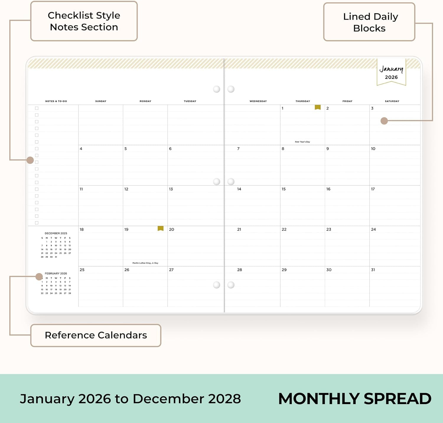 Day Designer 24 Month 2026 Monthly Planner Calendar, January 2026 – December 202