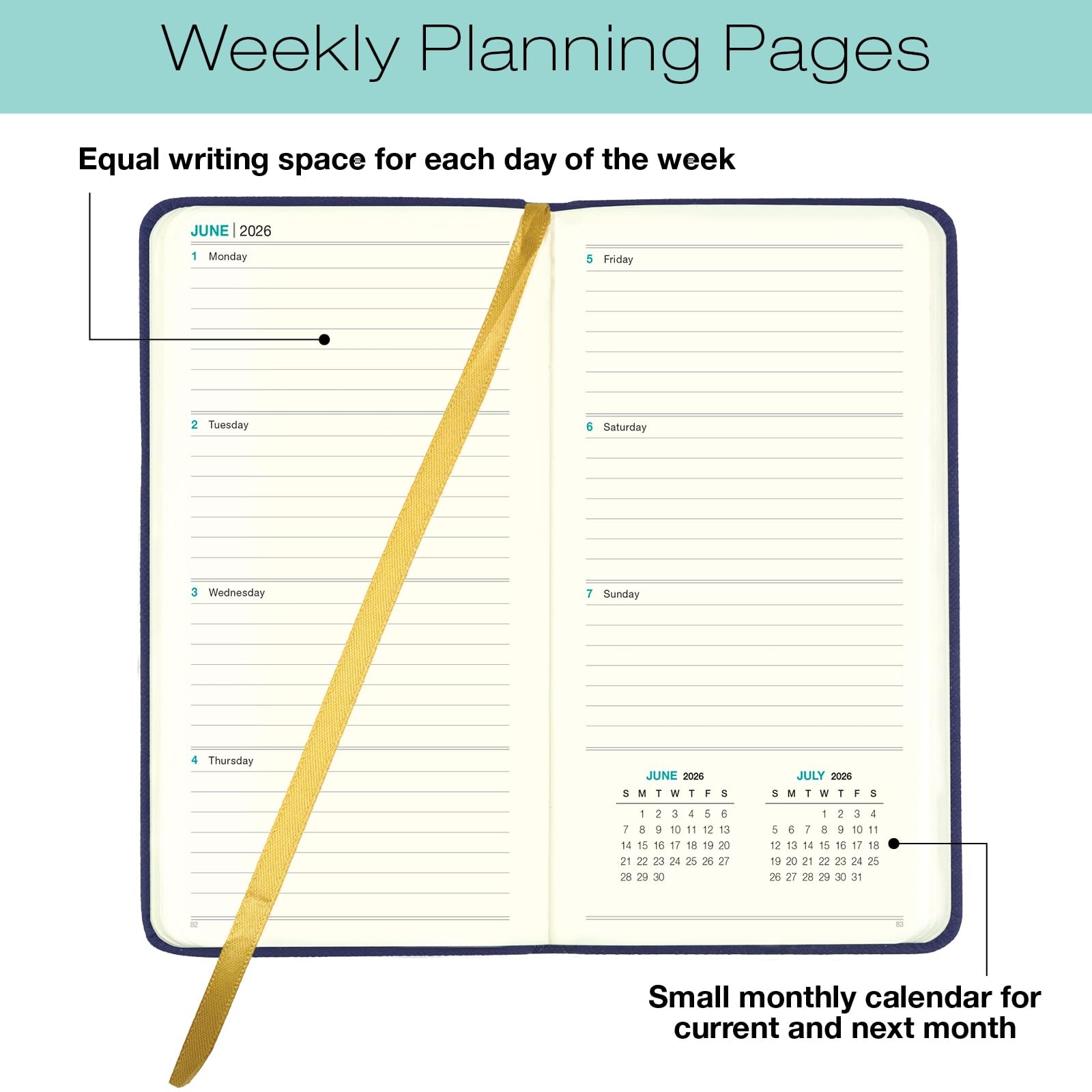 2026 Textured Cover Weekly Monthly Pocket Planner/Pocket Calendar, 6.75″x3.4″…