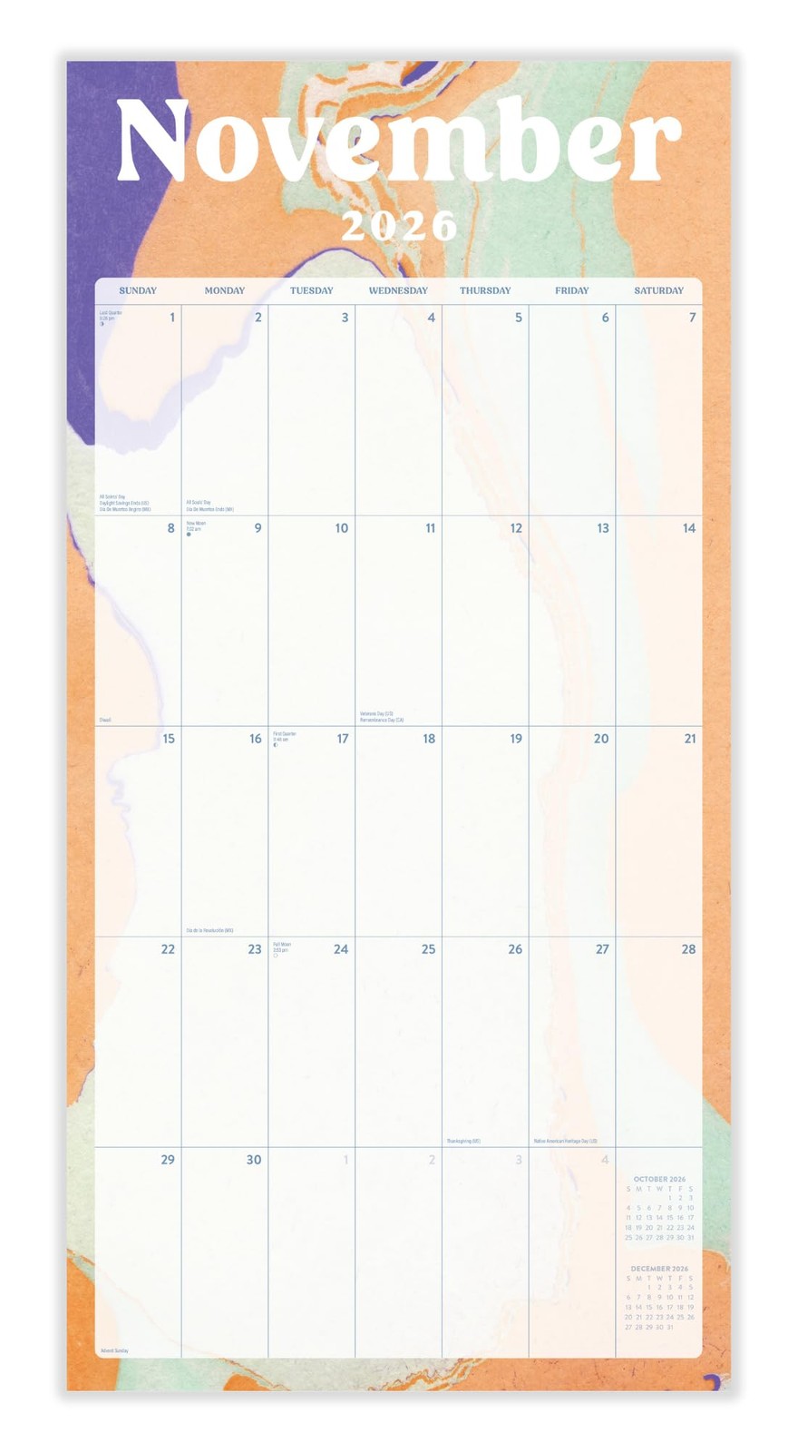 Large Grid 2026 Calendar | 2026 Wall 12 x 24 inches, Grid: Big Plans