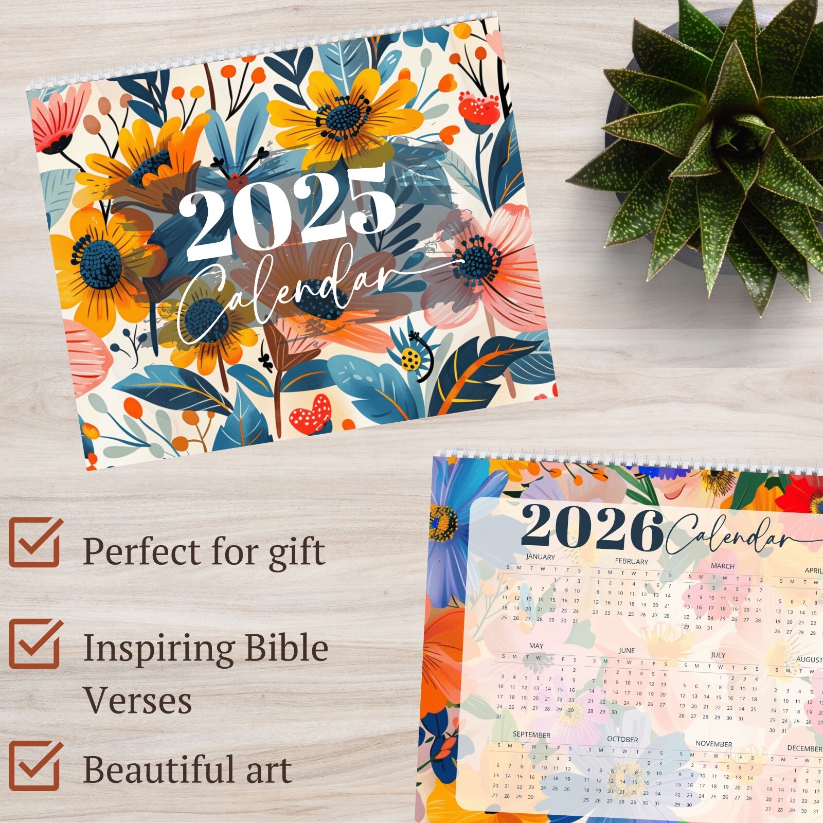 2025 Wall Calendar With bible Verse,12 Month Inspirational Christian 11″ x 8.2″