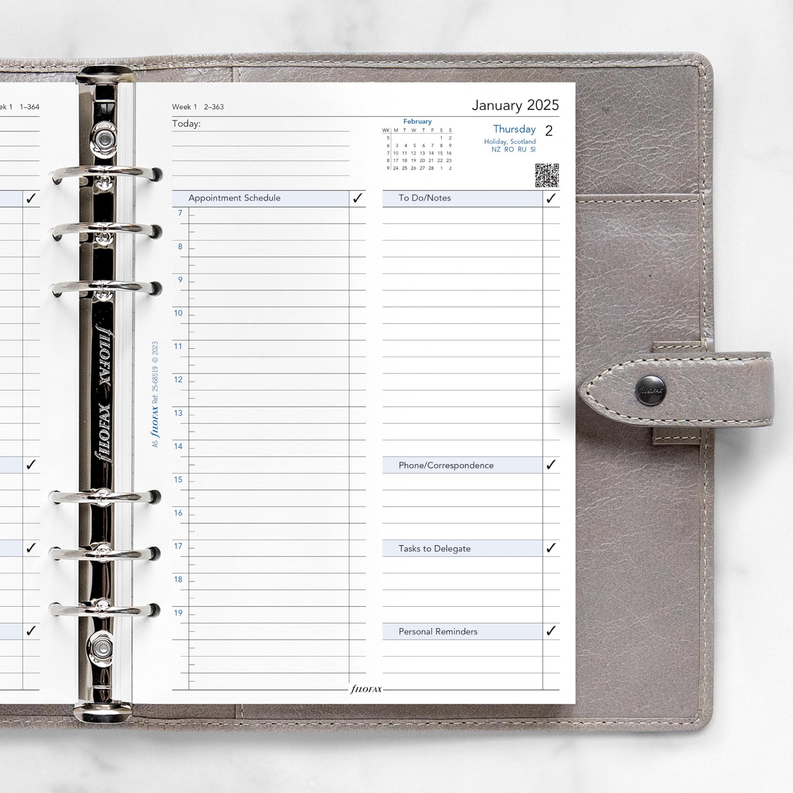 Calendar Diary Refill, A5 Size, One Day on One Page with Appointments, Busine…
