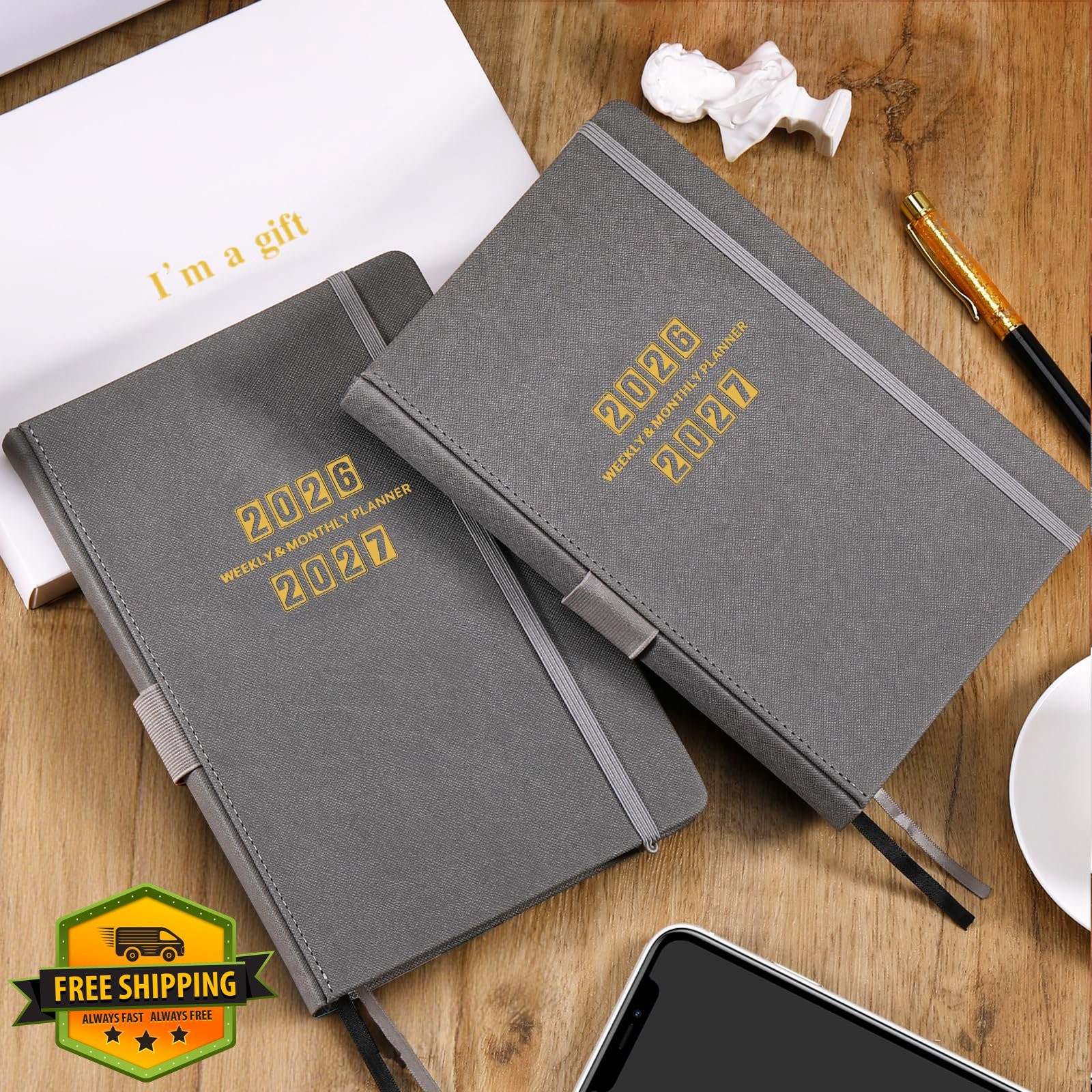 Artfan Planner 2026-2027 Grey Weekly Monthly