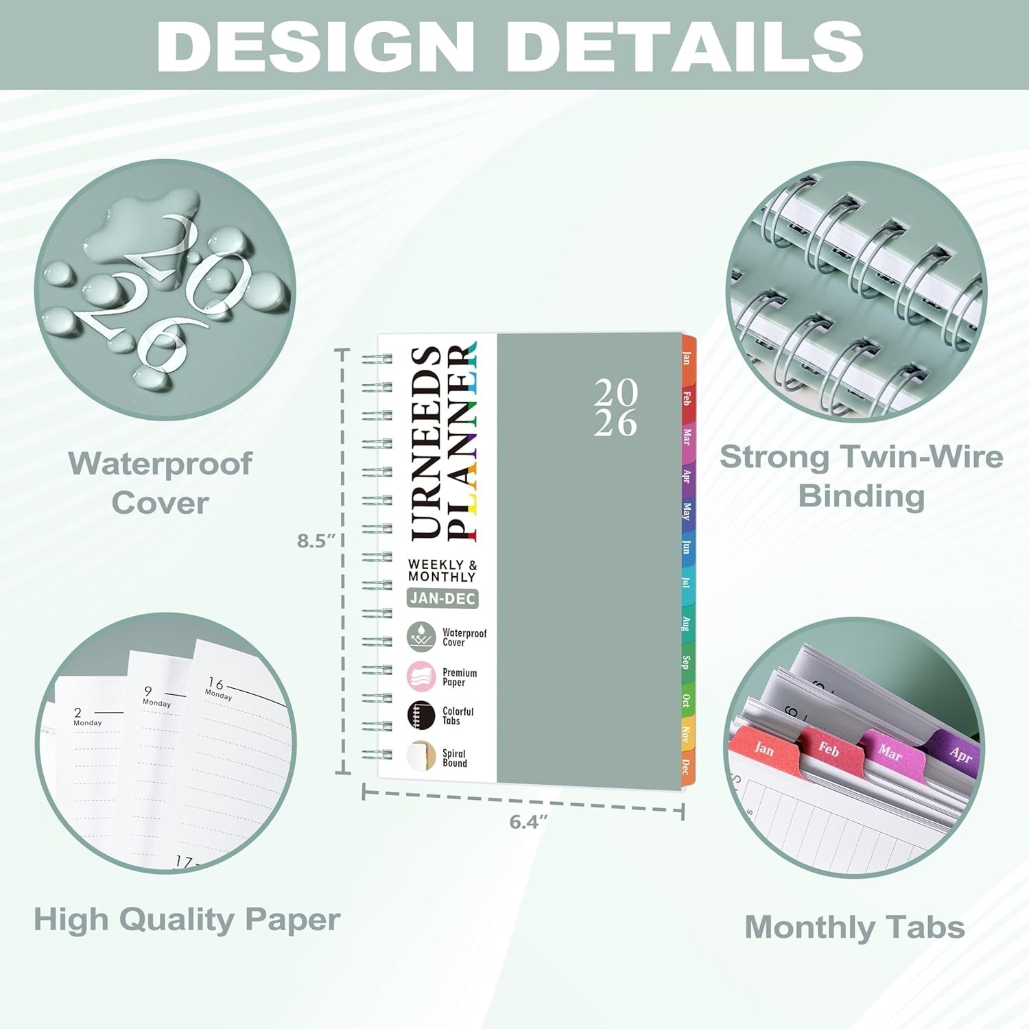 2026 Planner – 2026 Planner Weekly and Monthly from Jan. 2026 – Dec. 2026, Calen