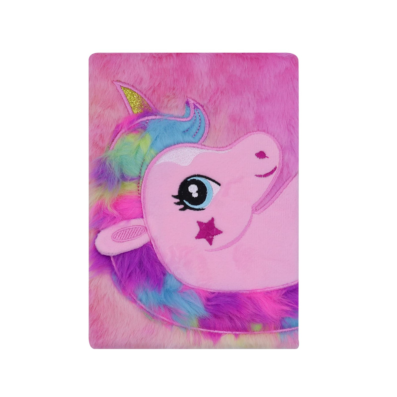 Fuzzy Plush Notebook Journal Cute Rainbow Unicorn Diary A5, Unicorn-Tie Dye