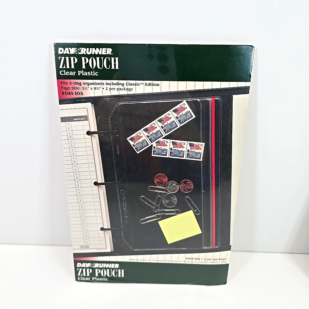 Day Runner Set – 1 Zip Pouch + 2 Lined Note Pads – Size 5.5″ x 8.5” – New Sealed