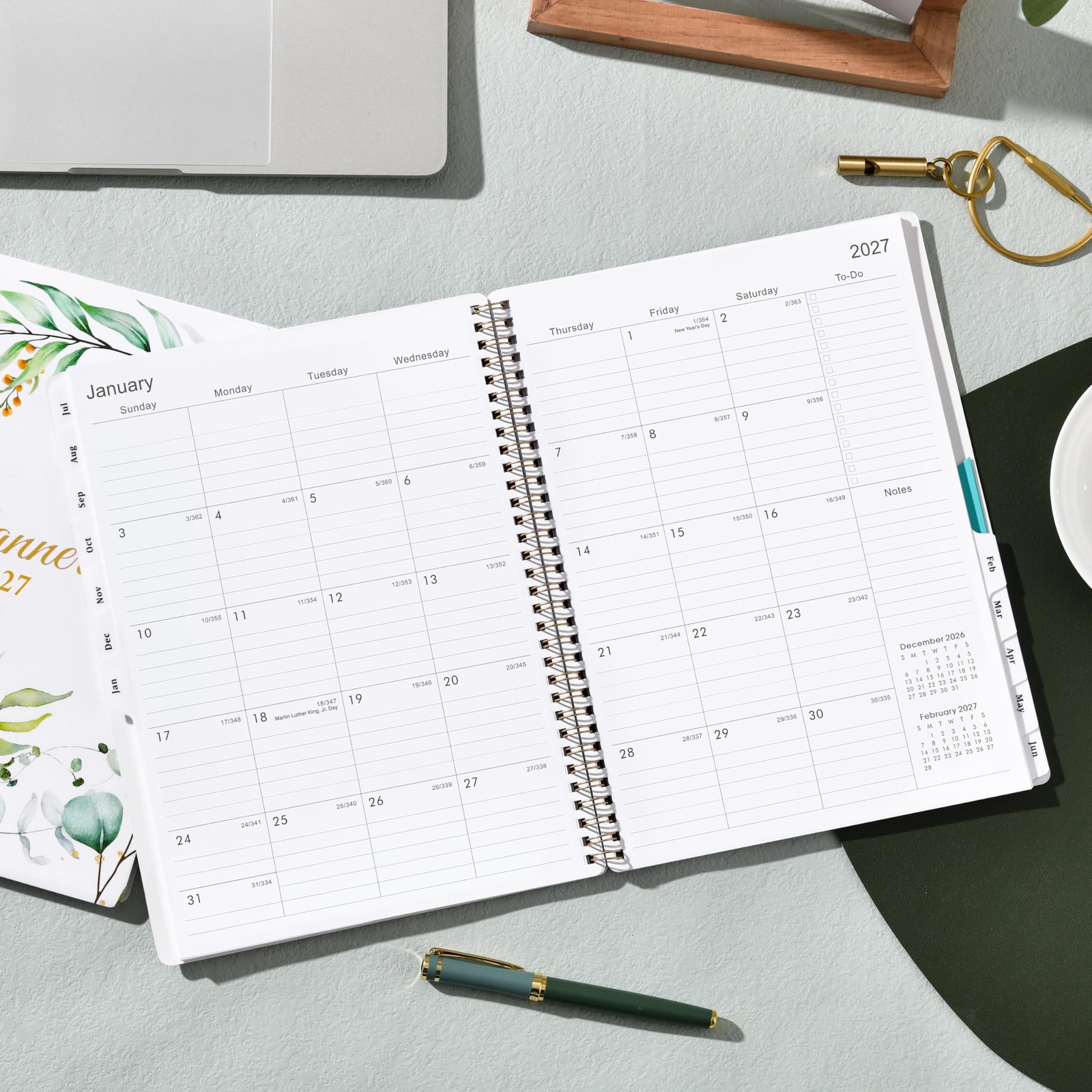 Planner 2026-2027 – 9″ x 11″ Weekly and x 11″, Green