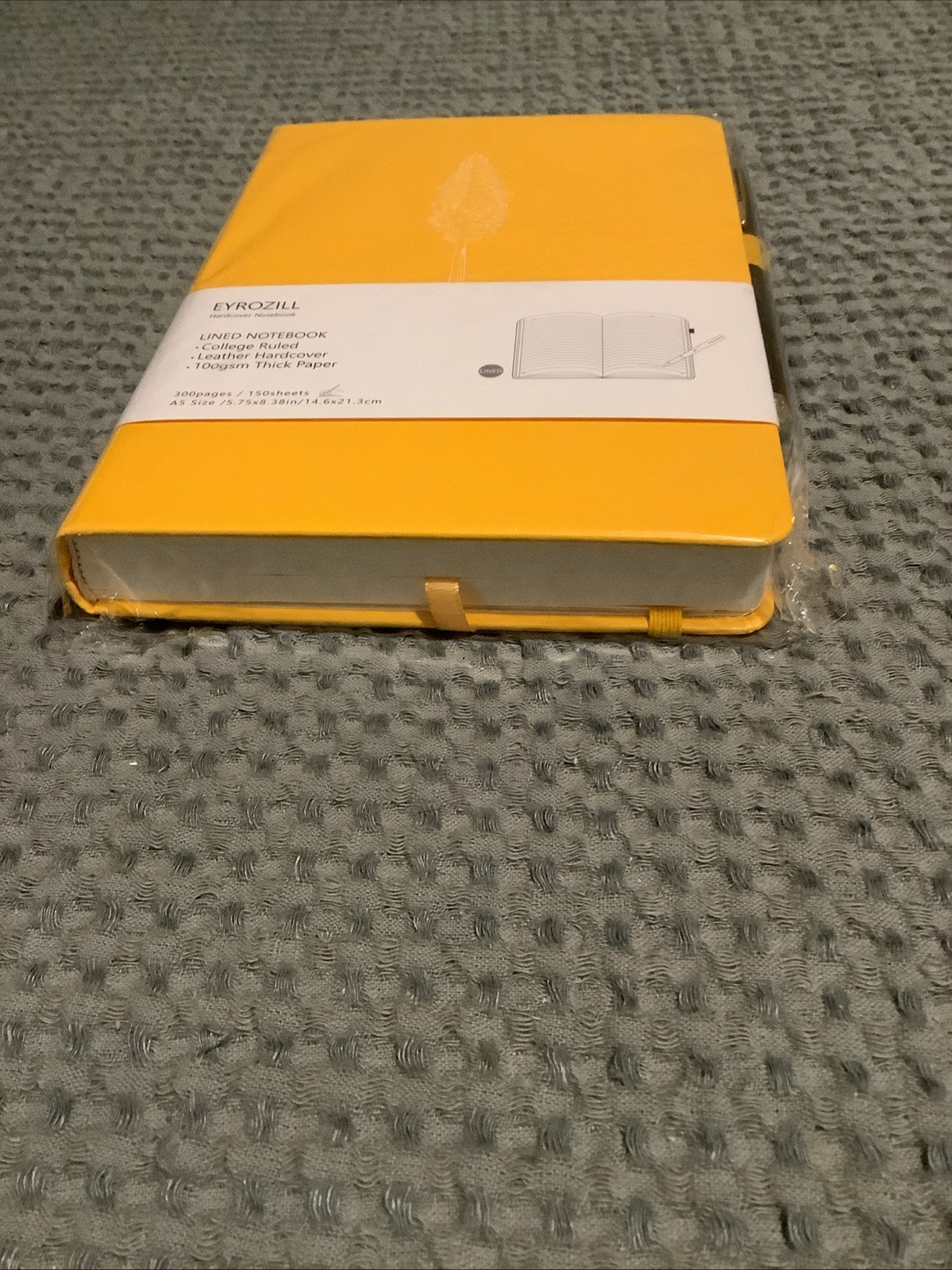 Yellow Hardcover Notebook w/ Pen 100Gsm Paper 300 Pages A5 Size Eyrozill