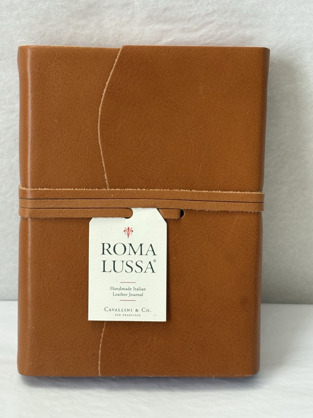 New Cavallini & Co. Tan Italian Soft Leather Roma Lussa Journal 5” X 7”
