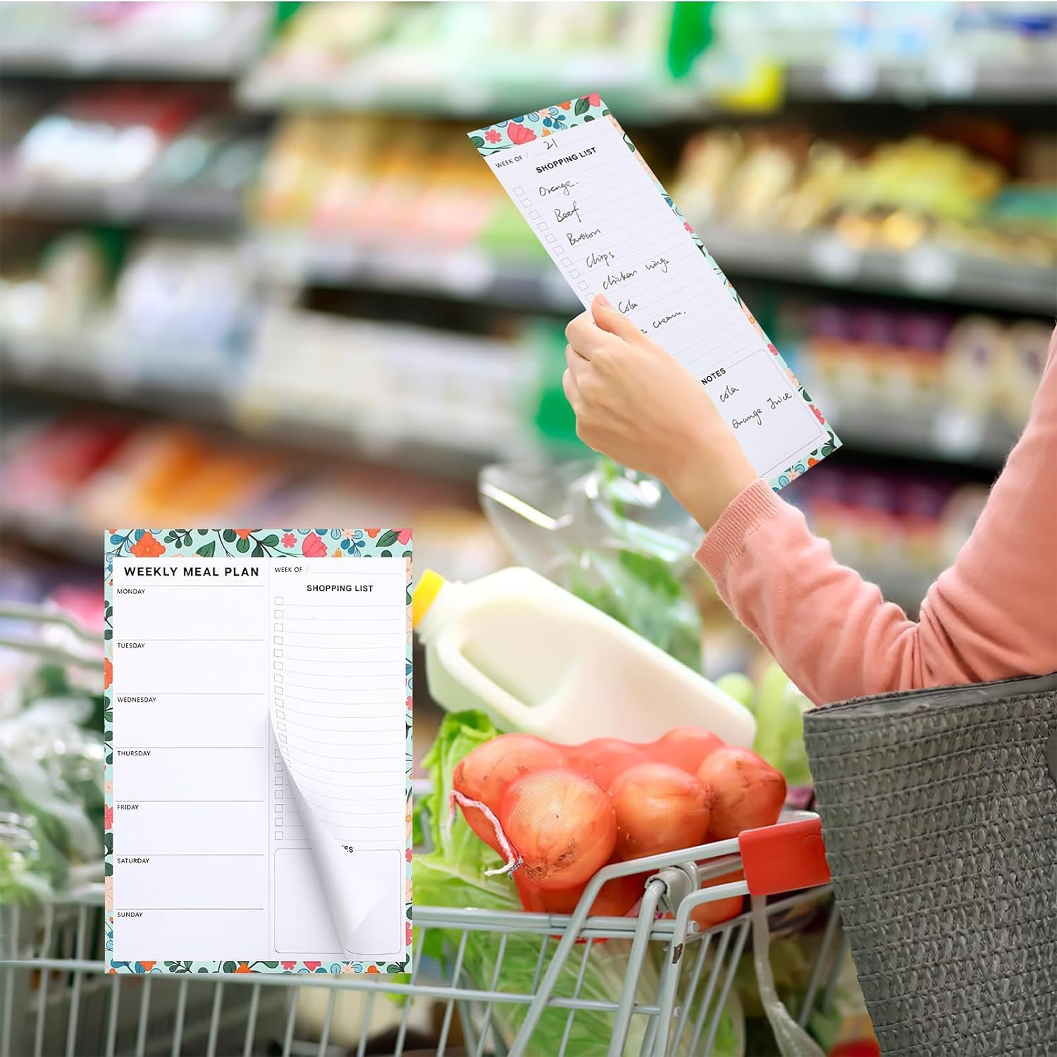 60 Sheet Meal Planner for Fridge, Magnetic Weekly Meal Planner & Grocery List wi
