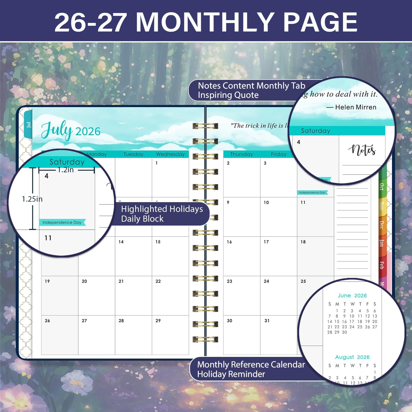 Planner 2026-2027 – Academic from 8.5” X 6.4”, Colorful