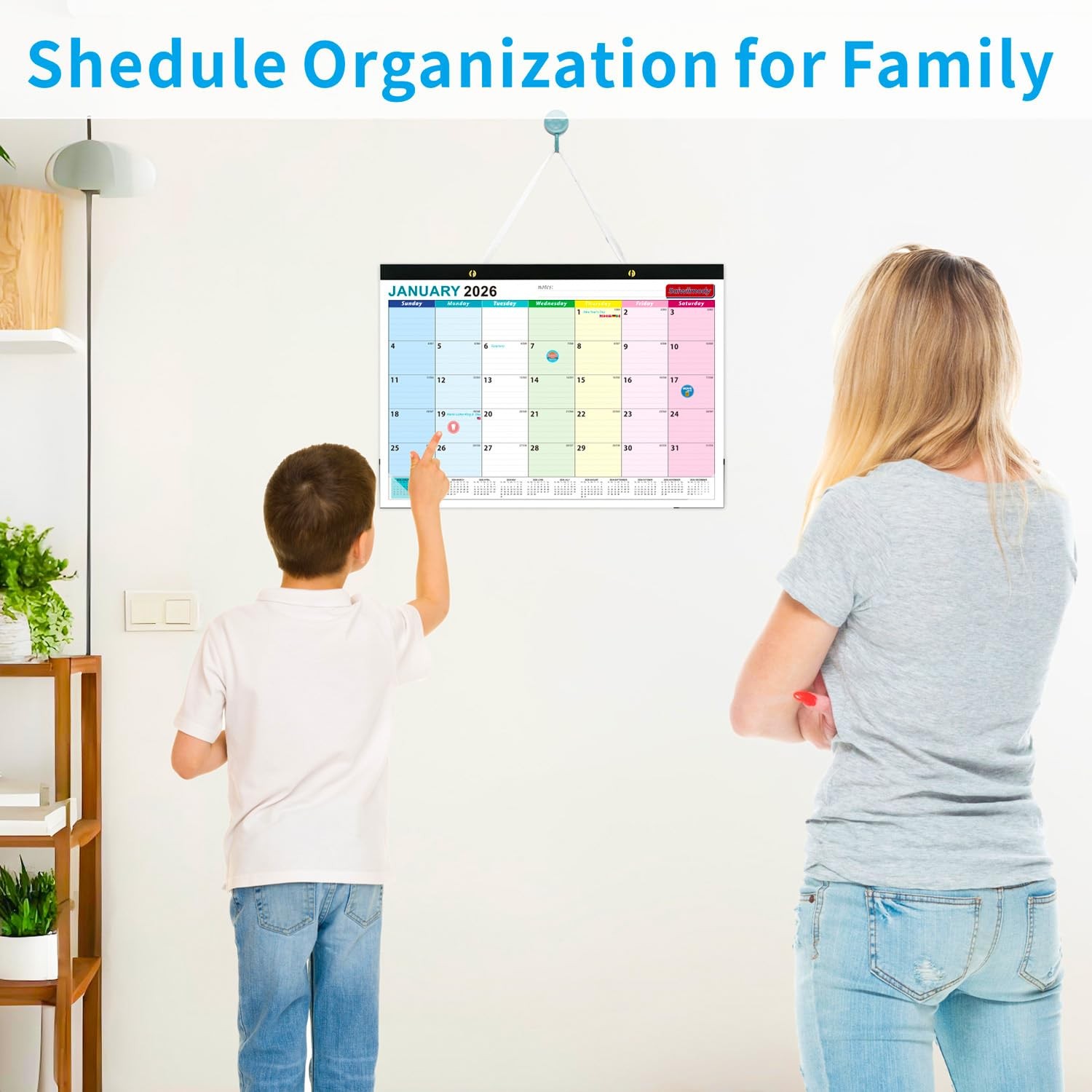 Desk Calendar 2026 with Stickers 18 Months Jan. 2026-Jun. 2027, Colorful