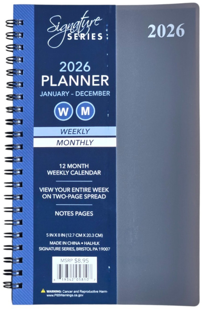 2026 Weekly/Monthly Planner, organizer, Appointment book, 5″ x 8″ Select color