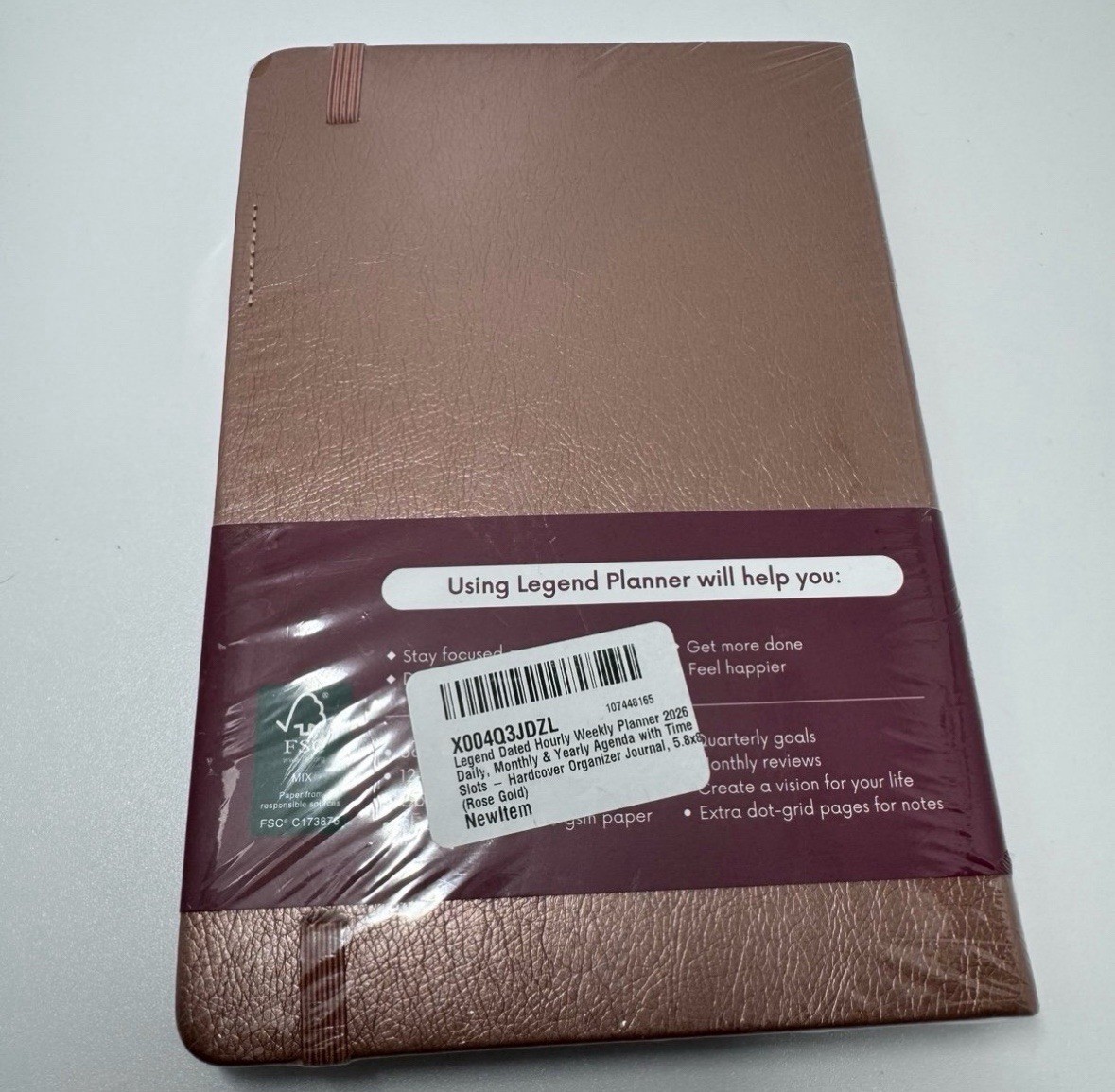 Legend Planner | Hourly Planner 2026 | A5 5.5×8.3 | Rose Gold | SEALED