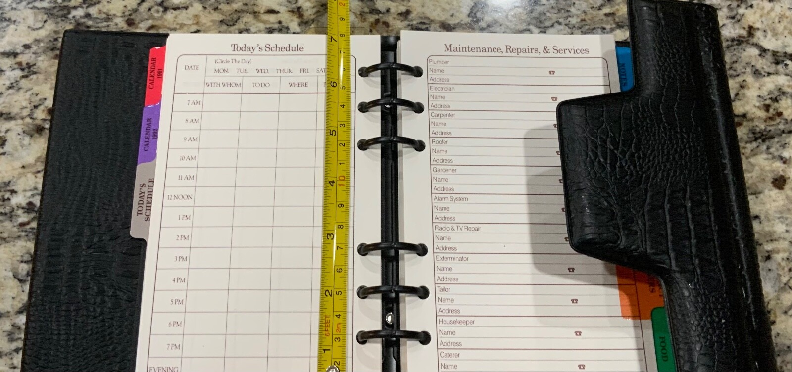 Vintage 1992 Fast Facts Organizer Deluxe Dailey Planner 6 Ring Complete New Open