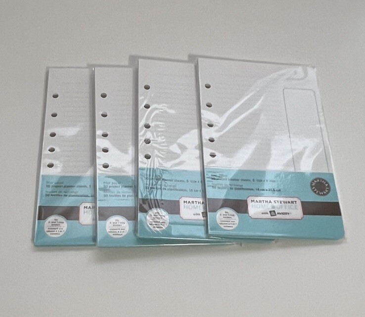 2 Martha Stewart Avery Filler Paper Project Planner Sheets 5.5 X 8.5 400 Sheets