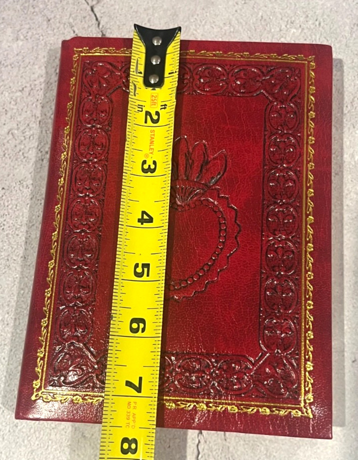 Fiorentina Italian Red Leather Journal Sacred Heart Embossed Gold Lined Notebook