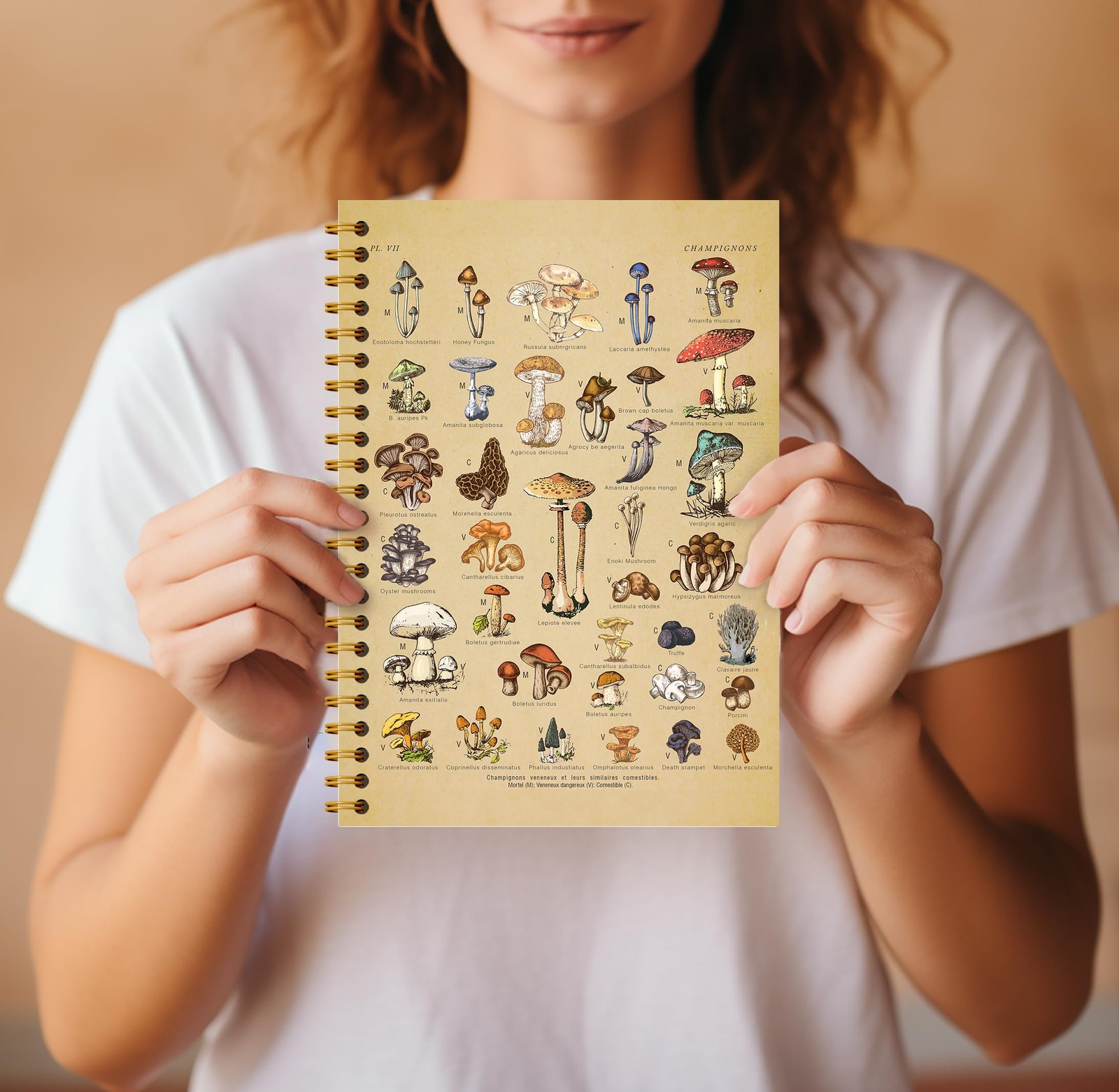 Guymn Vintage Botanical Mushroom Notebook Journal – Cottagecore Mushroom-2