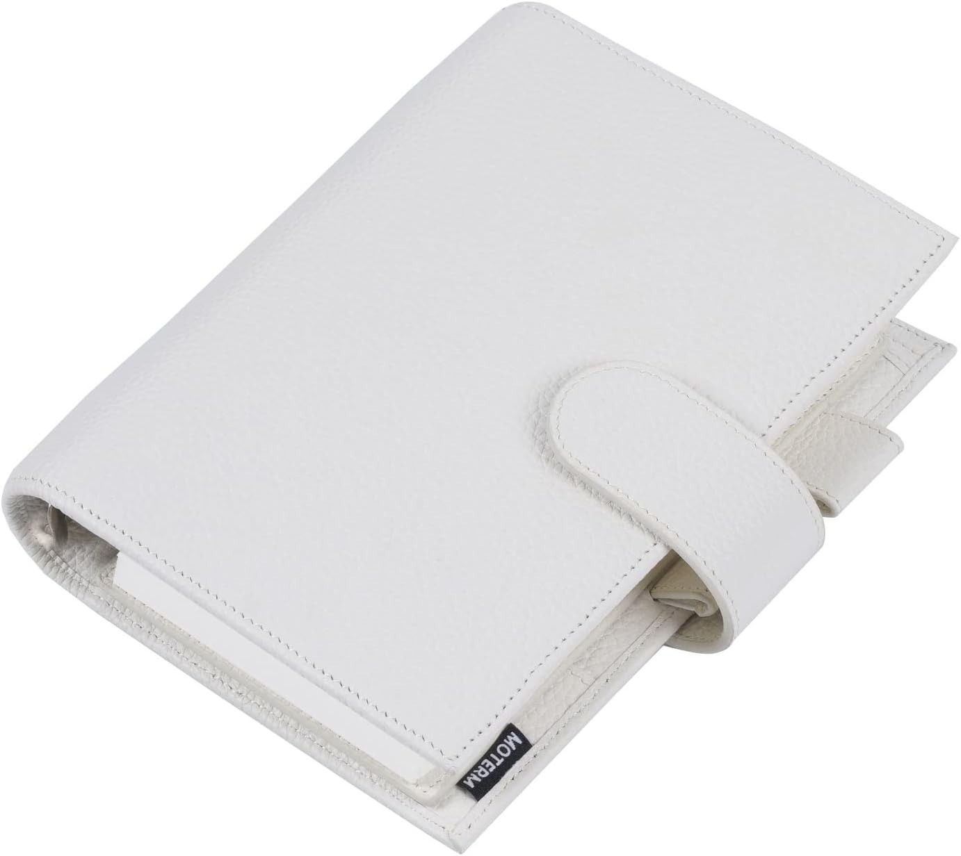 Leather Personal Planner Organizer 30mm Rings Undated Pebbled-Cream