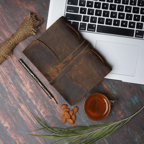 LEATHER VILLAGE Leather Bound Journal – 7 inches X 5 inches, Cappuccino Brown