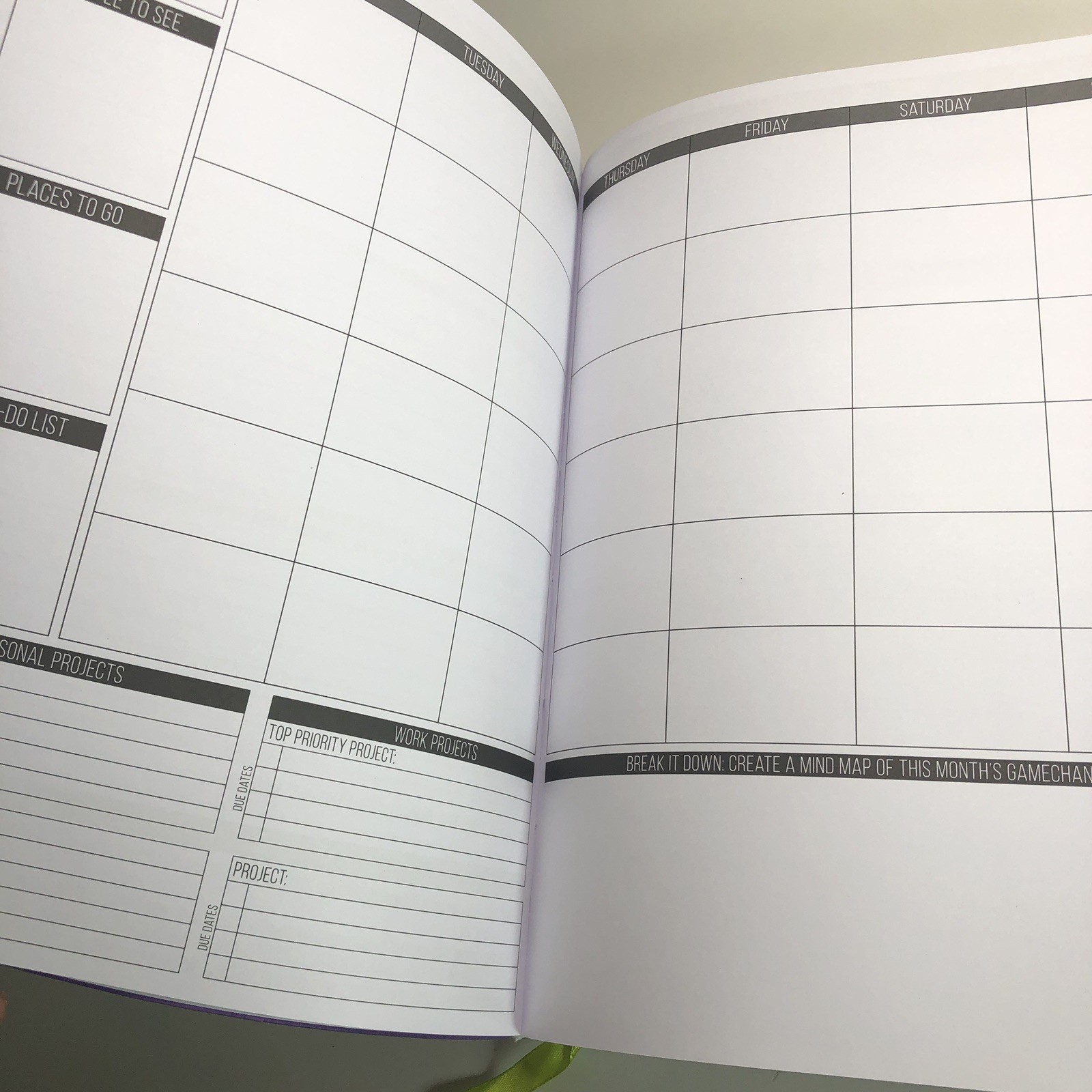 Passion Planner RARE Purple Large Weekly Undated 2017-2018 Monday Start Stickers