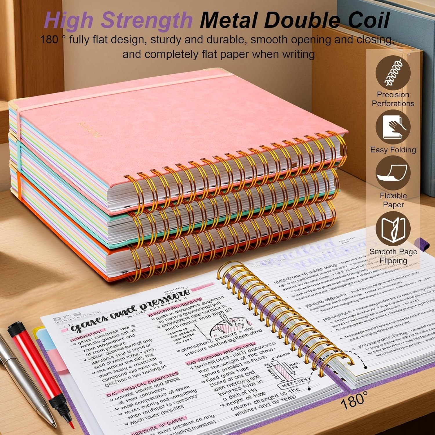 Hardcover Spiral Notebook 8″x10″ Journal Notebook with Tabs and Removable Div…