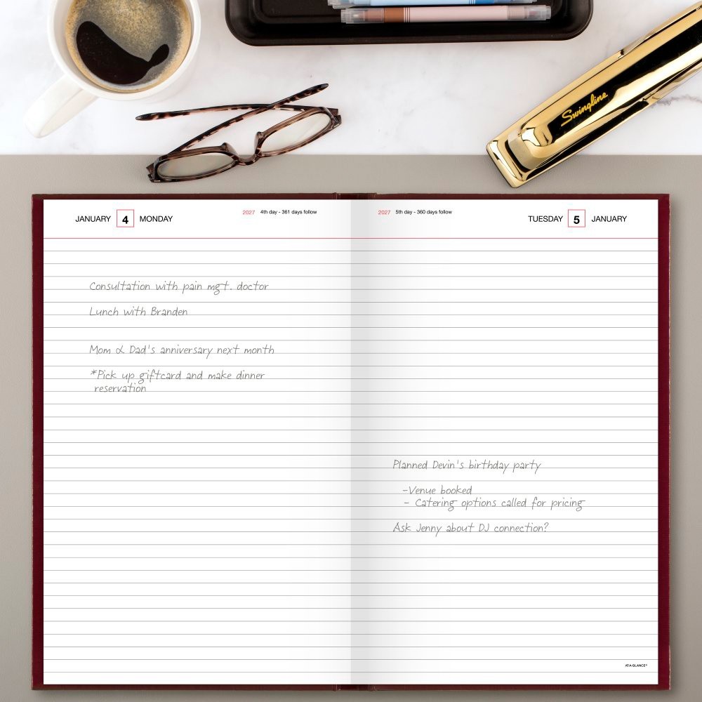 2026 At-A-Glance Standard Diary SD376 Daily Reminder, 7-3/4 x 12″