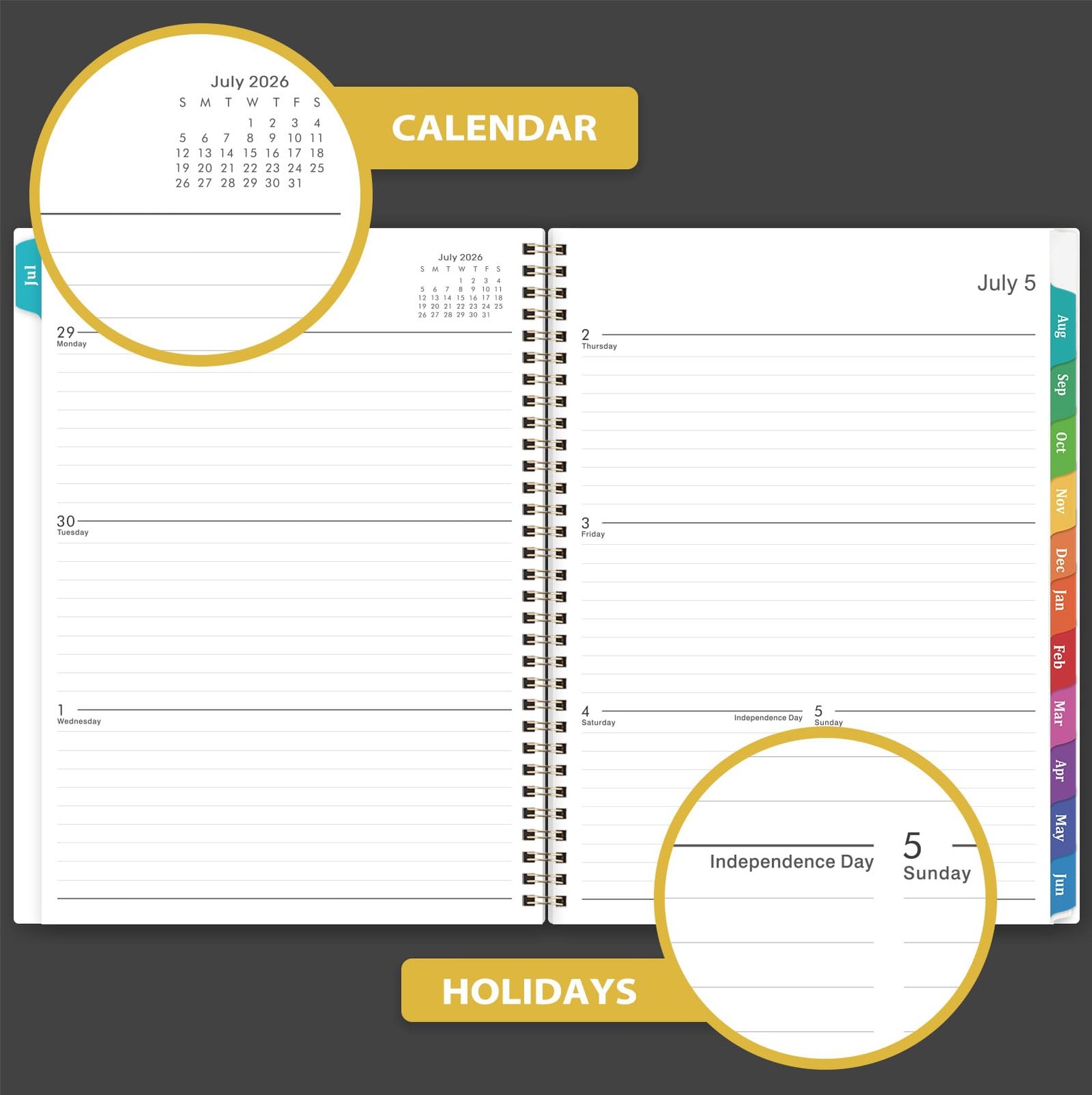 Planner 2026-2027 – Academic 2026-27, Jul.2026 – 9 X 11 inches, BLACK
