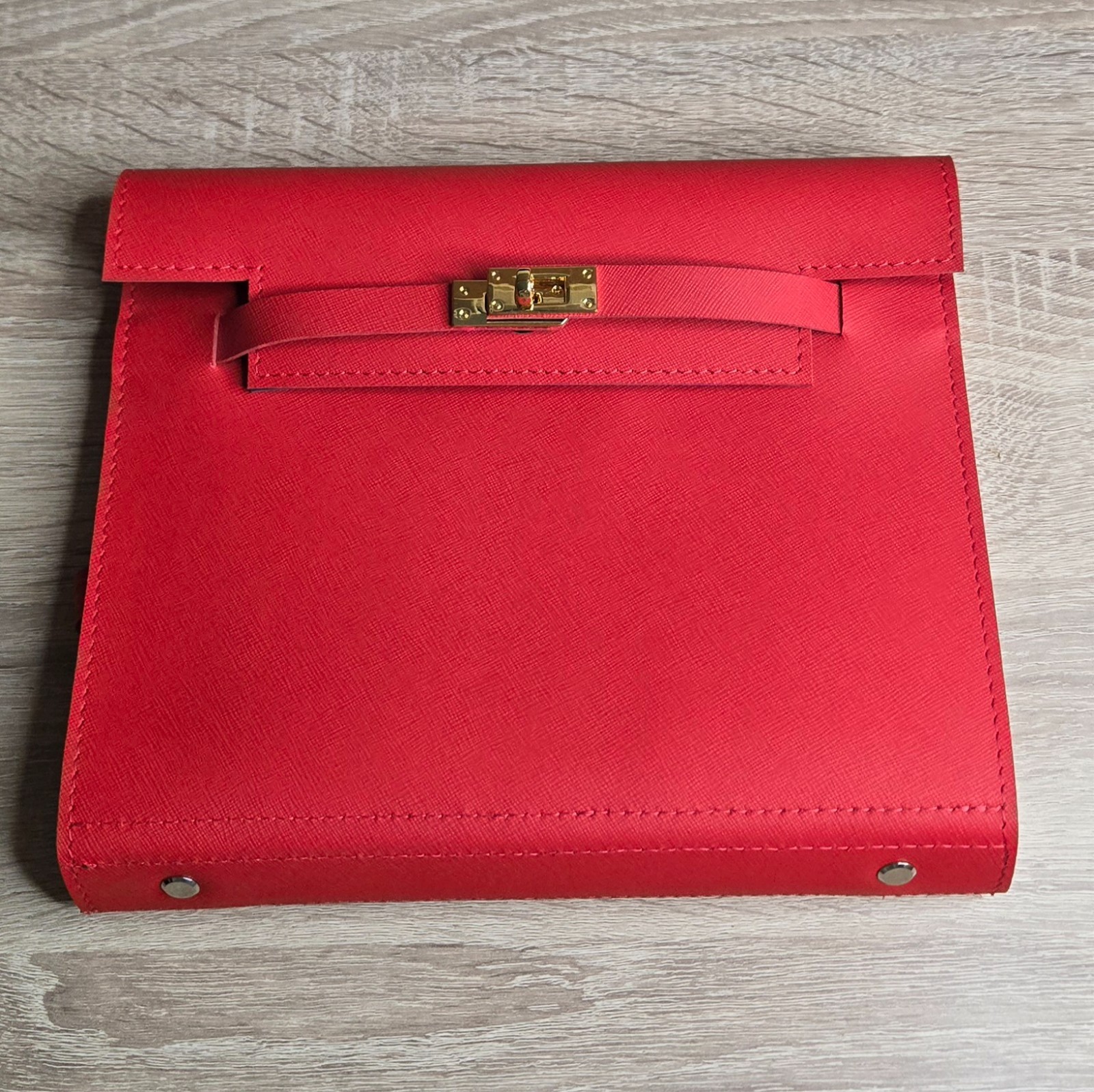 Orange red blue Leather Cover planner A5 – Oops Shop just cover with binder