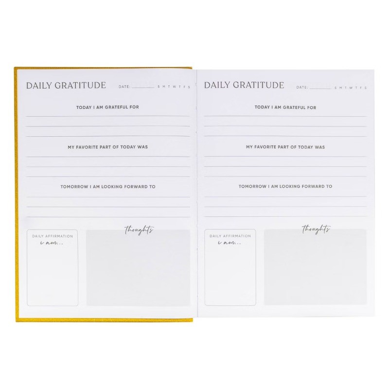 Be Rooted 6″x8″ Book Bound Guided Gratitude Affirmation Journal Gold