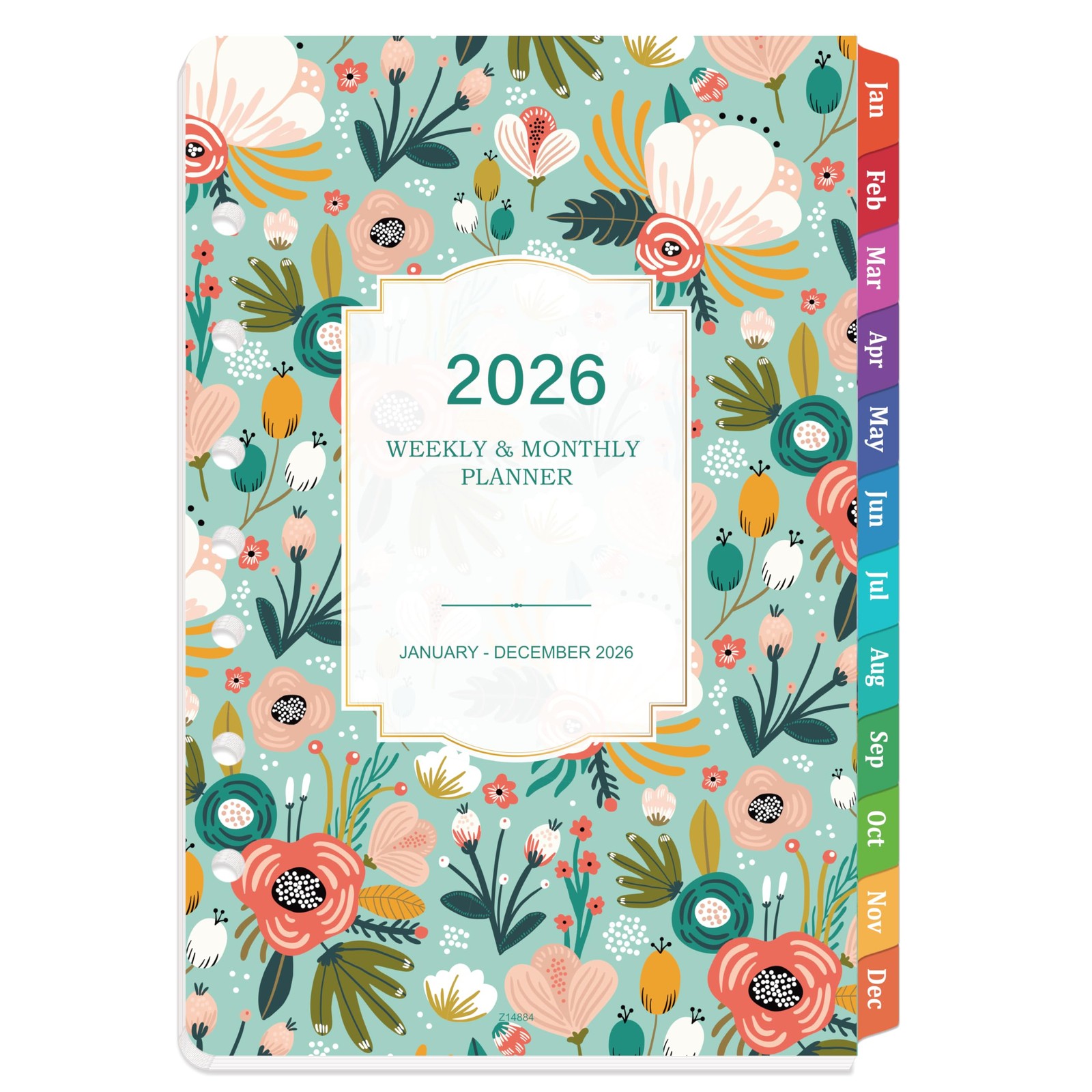 2026 Planner Refills – 7 Punched Holes 2026 Weekly Monthly A5, Green