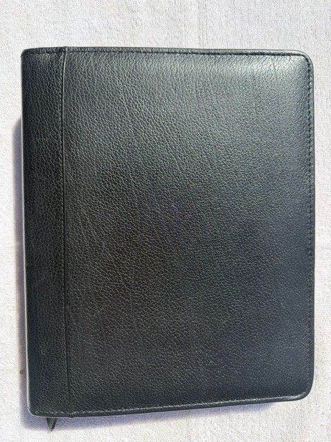 Vtg Franklin Quest Black Leather Spacemaker Planner 7-Ring Binder CL 12215