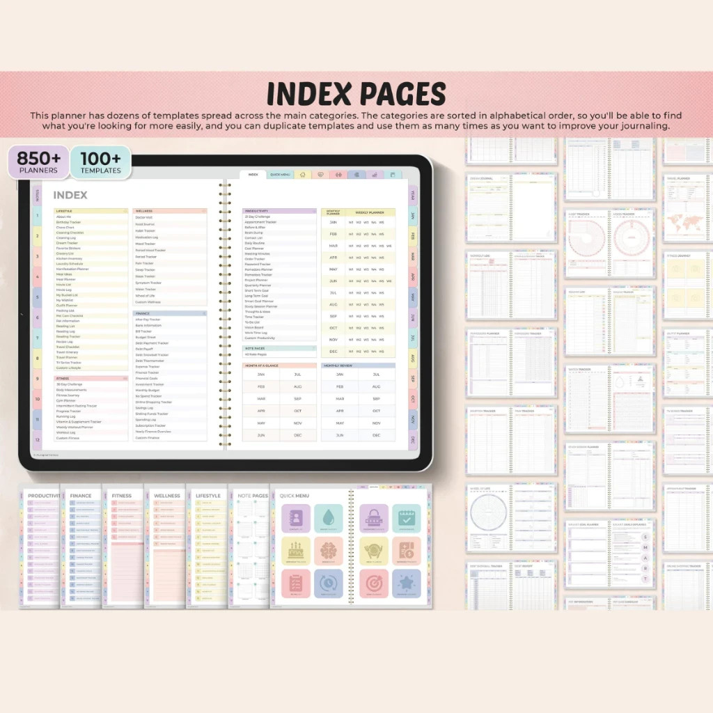 🔥FAST🔥 All In One Digital Planner 2026 and Undated | Daily Weekly Monthly Plan