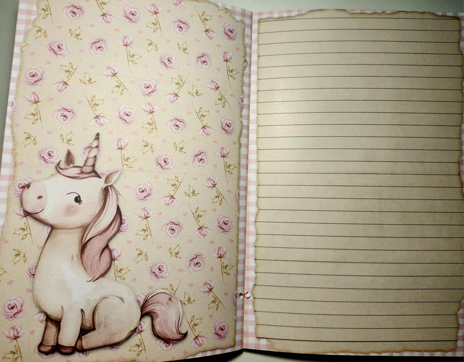 Junk Journal Booklet “UNICORNS & FAIRIES” Handmade Lg 8.5″x5.5″ 40pgs