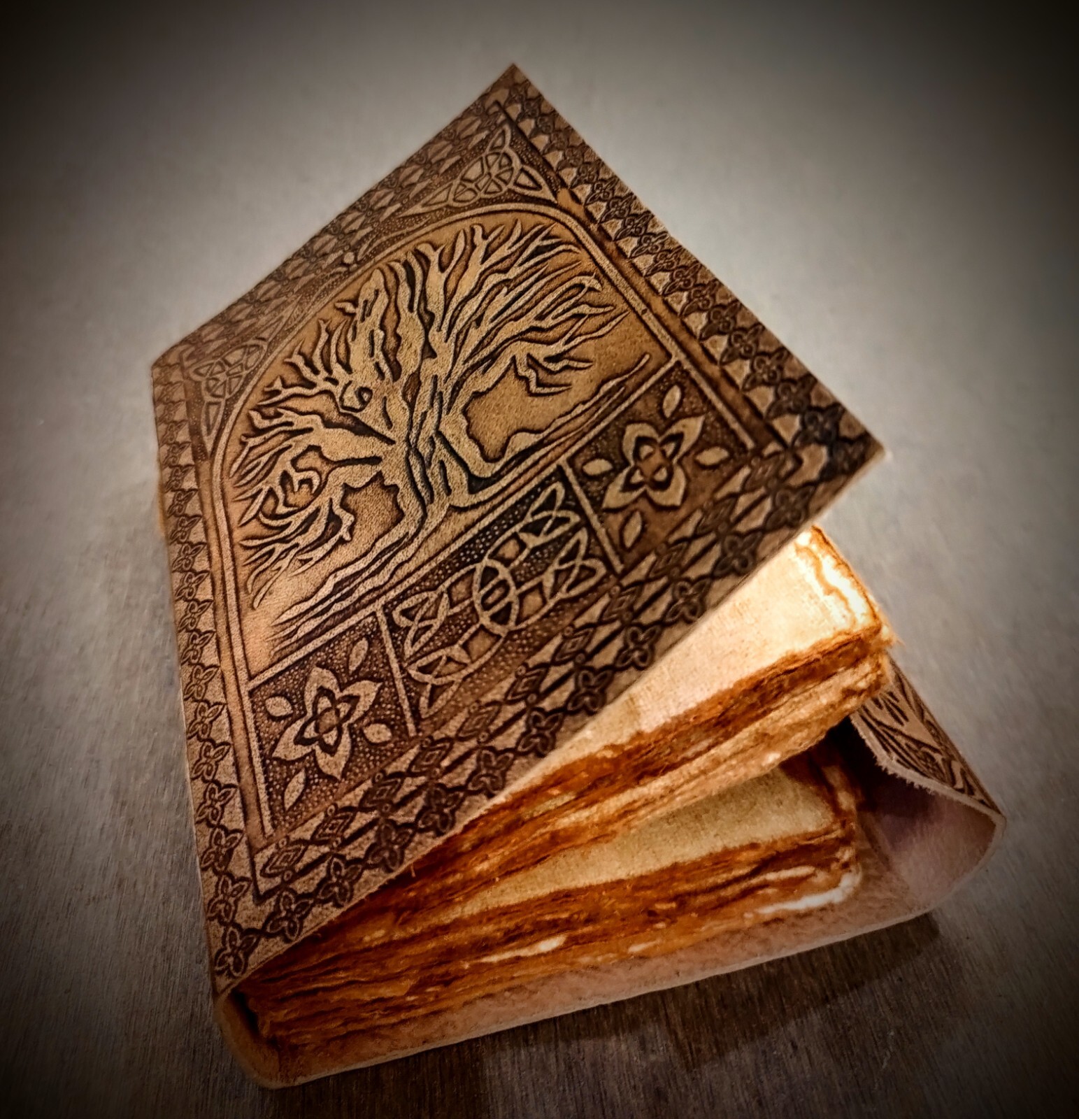 Handmade Tree of Life Embossed Leather Bound 200 Page Unlined Unisex Journal