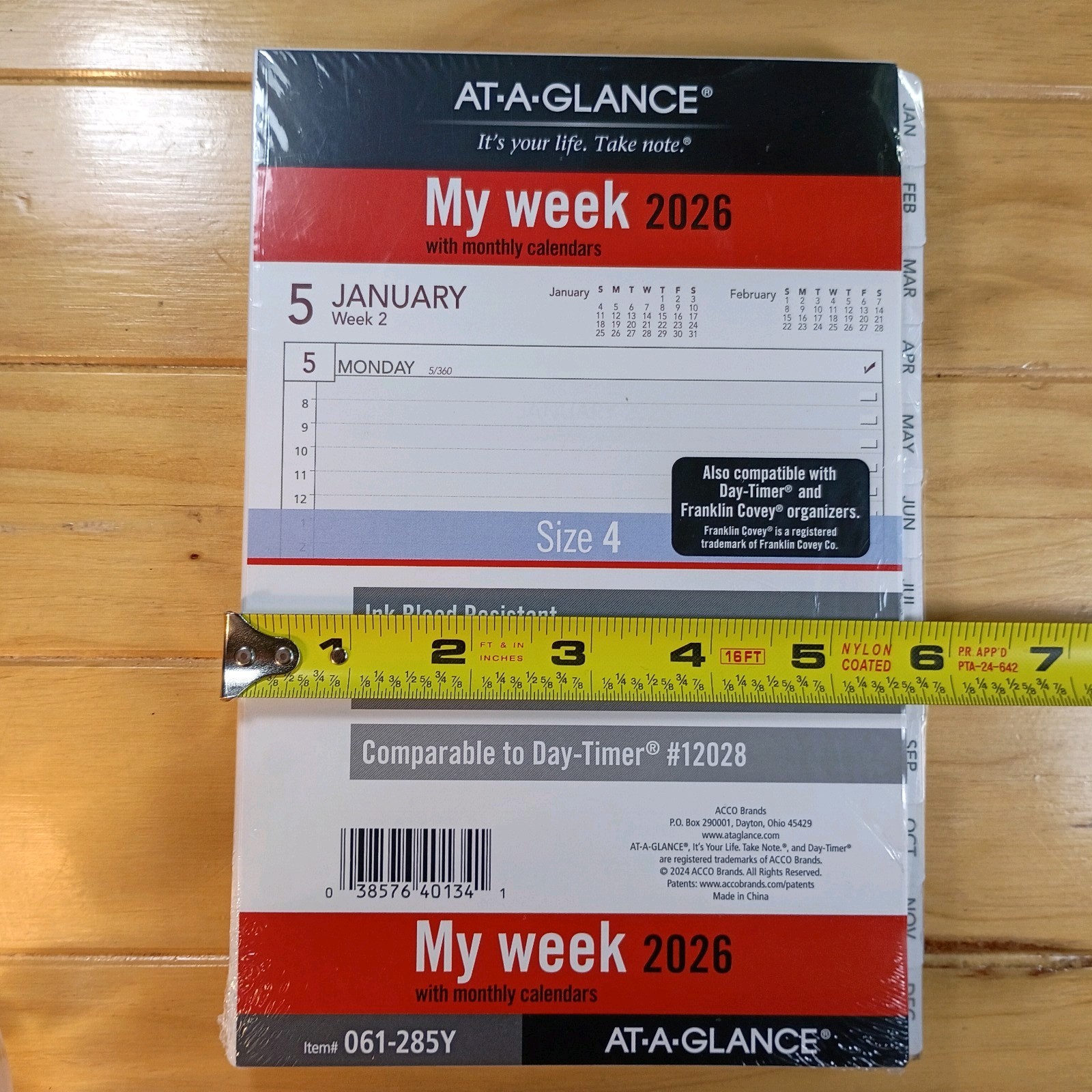2X AT-A-GLANCE My Week 2026 Zise 4 With Monthly Calendars Item #061-285Y
